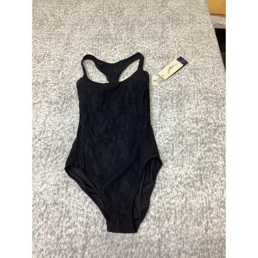 Free Sport by Gottex Women Black Geometric Print  Racerback One Piece SwimSize 6